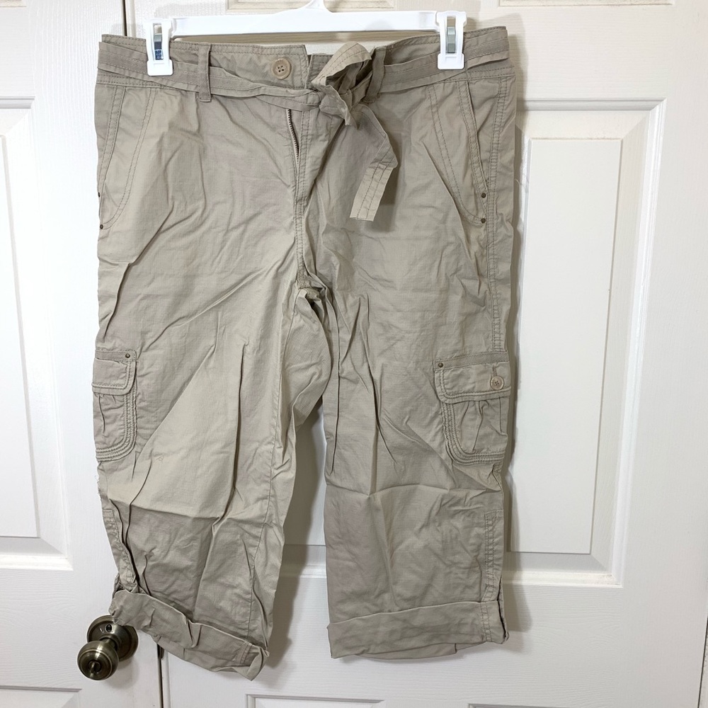 NWT CASLON SIZE 12 CAPRI RIP STOP NYLON PANTS